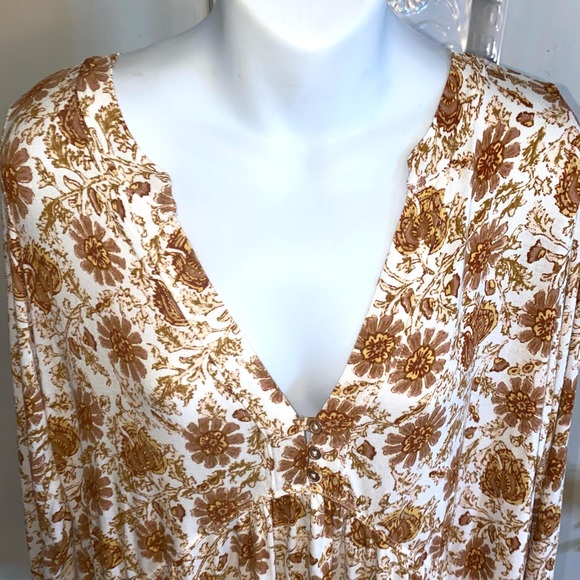 Free People Olivia Floral Bell Sleeves Tunic Top - Picture 4 of 6